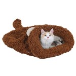 Braun-Warme-Schlafsack-Bett-Nest-Haus-fr-kleine-Hunde-Katzen-und-Haustier-56-54-20cm-0