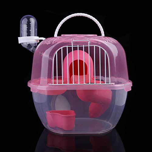 Vakind Neu Kunststoff Feines Hamsterhaus Rennmaus Käfig Spielhaus Nest (Rosa)