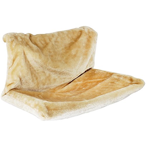 com-four Katzenhängematte mit Plüschbezug, Katzenliege Zum anhängen z.B. an Den Heizkörper, 46x30cm