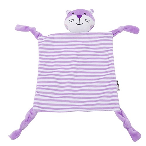 EJY Baby Weiches Schmusetuch Handtuch Plüsch Lätzchen Speichel Schmusetuch Plüschspielzeug (Lila Katze)