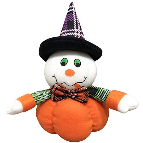 Halloween Hexe Kürbis Puppen - Plüschspielzeug Halloween Dekofiguren Schwarze Katzes Puppen Geschenk