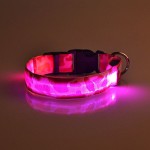 ITODA-Halsband-LED-Sicherheits-Hundehalsband-Hundeleine-im-Set-Leuchtehalsband-Nylon-Leuchtender-verstellbarer-Hundeband-fr-Hunde-Haustier-Halsumfang-40-48cm-52-60cm-Pink-M-0