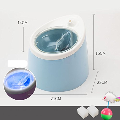 PLHF Elektrischer Wasserspender der Katze Tränke für Haustiere Cat waterer Automatische Zirkulation Hundezuführung Trinkschale Zyklusfiltration Sauerstofftrinkwasser, blue