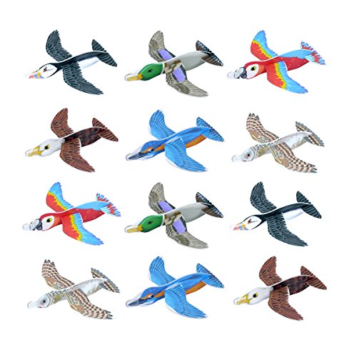 Party Pack™ 12x Styroporflieger/Vögel Gleiter/Kindergeburtstag Spiele/für Jungen und Mädchen/Mitgebsel/Mitbringsel/Styropor Flieger/Gleiter Flugzeuge Vögel/Draußen Spiel Paket