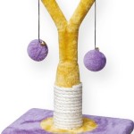 PeSoBo-Kratzbaum-lila-gelb-Katzenspielzeug-Angel-Kratzspielzeug-Katzen-Spielzeug-mini-Kratzbaum-0