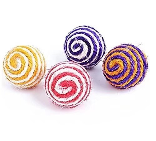 4PC Haustier-Seil-Ballon-Kätzchen das überwältigende Kauspielzeug (gelegentliche Farbe)