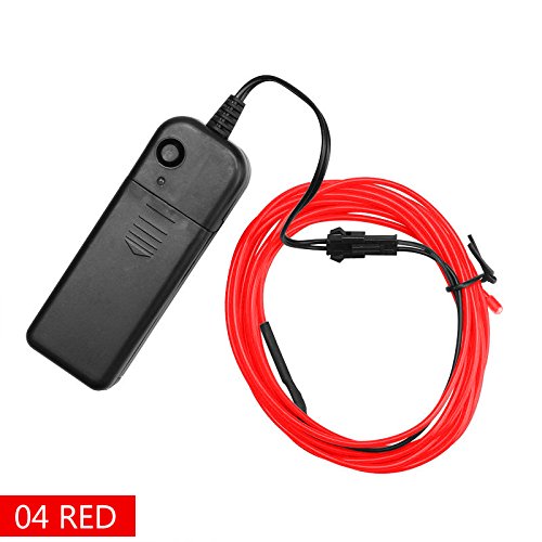 Calistous Flexibles LED-Lichterkabel für Auto, Weihnachten und Party, rot, 1 m