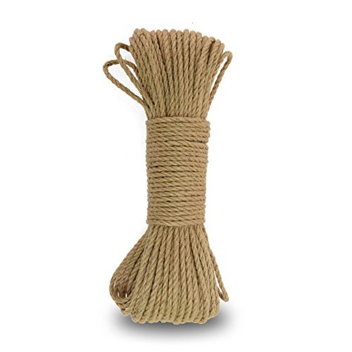 CozofLuv Hanfschnur Seile 6mm Dicke und Starke Jute Seil Schärpe, Camping Seil, Garten, Bootfahren, Tauziehen, Haustiere, Kletterseil, Mehrzweck Utility Sisal Twine Seil (30, 6MM Durchmesser)