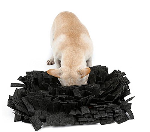 DAN Schnüffelteppich, Schadstoffgeprüft, Handgemacht, Beschäftigungsspielzeug Für Hunde,Black