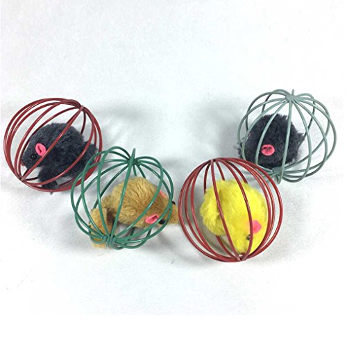 Meisijia Interaktive Katzenspielzeug Küche Spielen Kugelkäfig Spielzeug Haustier-Maus in Rattenkäfig Kugel Spielzeug Tease Katzen Spielzeug Spielen