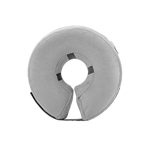 RUNGAO Schutz Aufblasbares Hunde Halsband, Weiche Pet Recovery-für Kleine Mittlere Große Hunde und Katzen, verhindern Sollen Haustiere von Berühren Stiche Grau