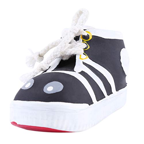 YESMAEay Haustier Hund Spielzeug Haustier Kauen Spielzeug Latex Schuhe Spielzeug Welpen Interaktive Dental Training Produkte ungiftig Material Vibrant Attraktives Design für Hunde Schwarz
