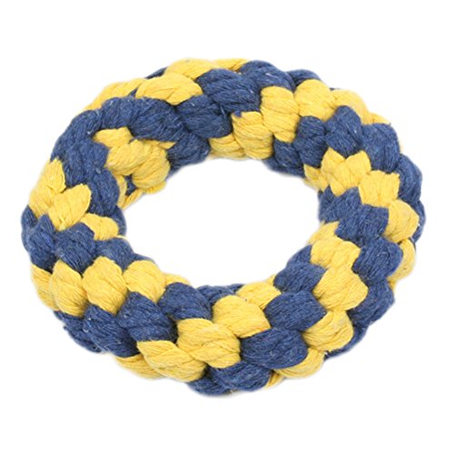 wicemoon Pet Kauspielzeug Baumwolle Seil gewebt Kauen Schleifstifte Reinigung Zahn Spielzeug Bite beständig Kreis Form für Haustier Hund Katze