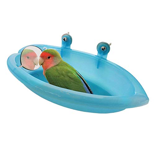 Brownrolly Vogel Badewanne Mit Spiegel, Kleine Papagei Dusche Bad, Vogel Bad Badewanne Bad Spielzeug Für Nymphensittich Parakeet Finch Spielzeug