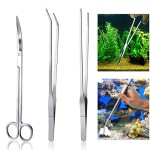UEETEK-3-Stck-Set-Edelstahl-Aquarium-Fisch-Tank-KitPinzette-Schere-Werkzeuge-Set-Fisch-Starter-Kits-fr-Pruning-Reinigung-Wasserpflanze-Grass-EtcDurchschnittliche-Lnge-26CM-0