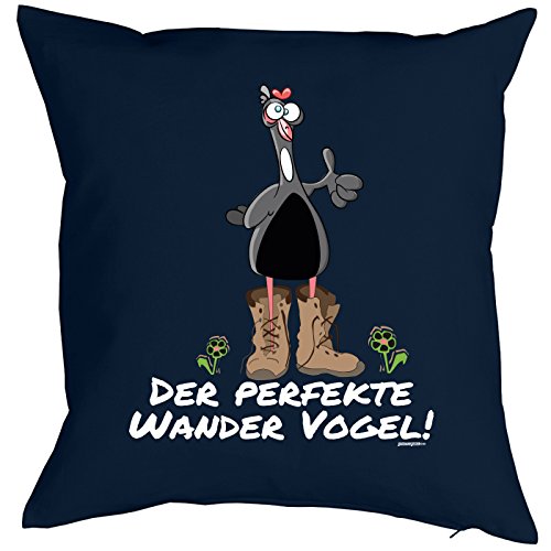 Unbekannt Dekokissen Wandern Bergsteigen Klettern Kissen : Der perfekte Wander Vogel! - Sprüche Berge - Kissen ohne Füllung - Farbe: Navyblau