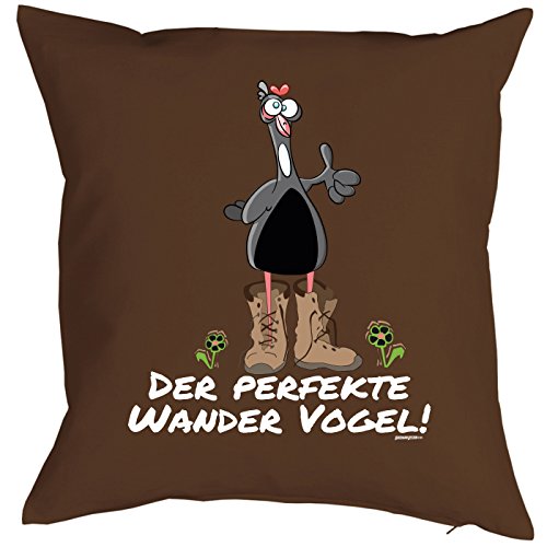 Unbekannt Dekokissen Wandern Bergsteigen Klettern Kissen : Der perfekte Wander Vogel! - Sprüche Berge - Kissen ohne Füllung - Farbe: braun
