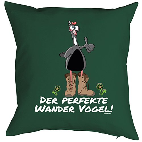 Unbekannt Dekokissen Wandern Bergsteigen Klettern Kissen : Der perfekte Wander Vogel! - Sprüche Berge - Kissen ohne Füllung - Farbe: dunkelgrün