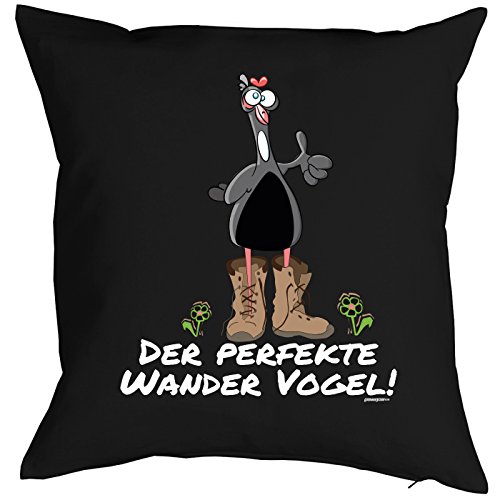 Unbekannt Dekokissen Wandern Bergsteigen Klettern Kissen : Der perfekte Wander Vogel! - Sprüche Berge - Kissen ohne Füllung - Farbe: schwarz