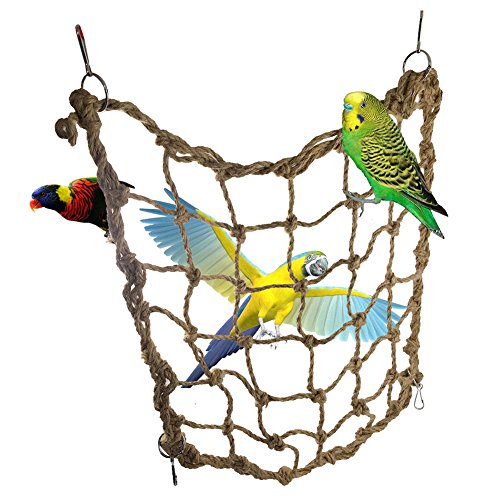 Vikenner Vogelspielzeug Vogel Kletter Spielplatz Sisal Seil Vogel Zubehör für den Käfig Papagei Natural Living Sittich Wellensittich Nymphensittich Netz Spielzeug