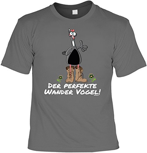 Wanderer Bergsteiger Sprüche T-Shirt Naturfreunde : Der perfekte Wander Vogel! -Tshirt Berge Wandern Klettern Gr: M