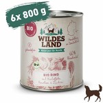 Wildes-Land-Nassfutter-fr-Hunde-Bio-Rind-6-x-800-g-Getreidefrei-Hypoallergen-Extra-hoher-Fleischanteil-von-60-100-zertifizierte-Bio-Zutaten-Beste-Akzeptanz-und-Vertrglichkeit-0