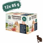 Wildes-Land-Nassfutter-fr-Katzen-Mix-Bio-12-x-85-g-Aus-kontrolliertem-biologischen-Anbau-Getreidefrei-Extra-viel-Fleisch-0