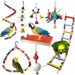 PietyPet-Vogelspielzeug-8-Stck-Papageienspielzeug-Kauspielzeug-Vgel-Spielzeug-Holz-Sitzstangen-Plattform-Schaukel-Sitzplatz-Holz-Leitern-fr-Sittiche-kleine-und-mittelgroe-Vogel-Papageien-0