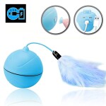 WLMall-KatzenSpielzeug-elektrisch-Ball-eingebautem-Akku-USB-Ladevorgang-360-Grad-selbstdrehender-Ball-LED-Licht-Abnehmbarer-Feder-Interaktives-Spielzeug-0