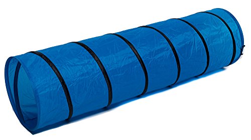 blauer Krabbeltunnel Kriechtunnel für Kinder und Welpen 170 x 48 cm