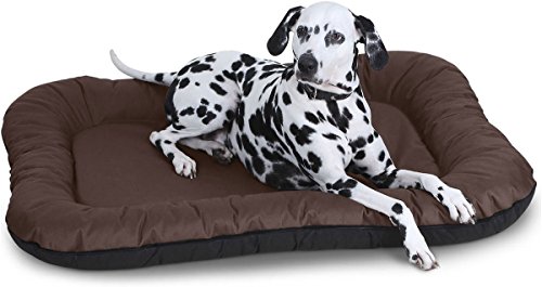 Knuffelwuff 12652 Wasserfestes In und Outdoor Hundebett Lucky - Größe XXL, 117 x 86 cm, braun eckig