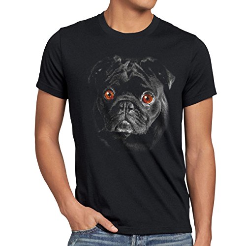 style3 Bronx T-Shirt Herren Hundegesicht Mops Hund, Größe:L