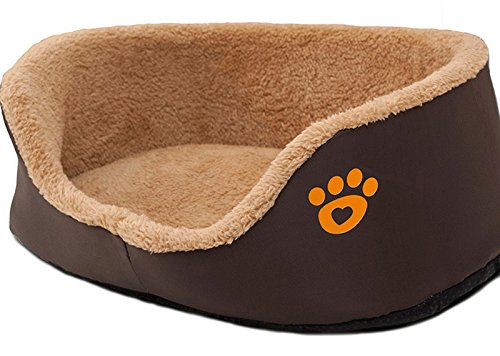 Zokra (TM) Tatzen-Druck Runde Hundesofa Soft-Fleece Warm Chihuahua Kleine Hundebetten S / M [S]