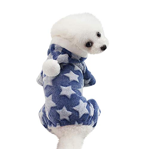 GNYD Haustier Winterkleidung Welpen Hund Katze Mantel Kleid Bekleidung (Blau, XXL)