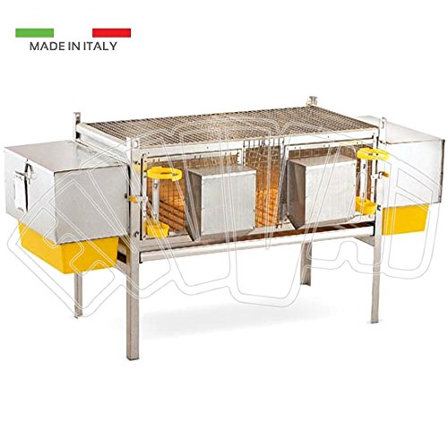 Hasenstall Toscana 2 Häuschen Käfig Zucht Kaninchen mit Tränken foraggera