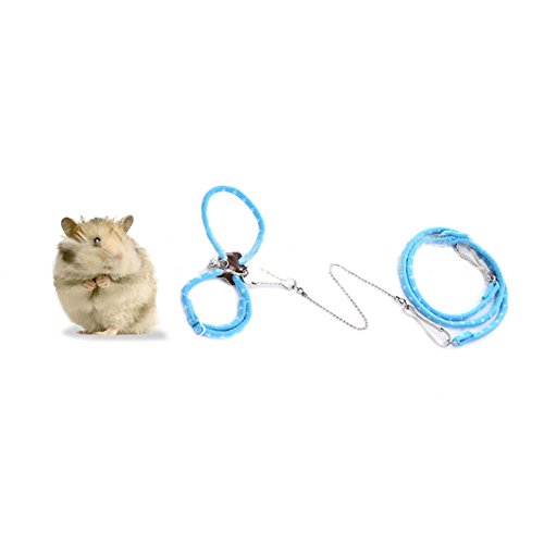 Pet Hamster Ratte Maus Geschirr Leine verstellbar Leinen Gürtel Geschirr Halsband Animal Walking Leine Seil, blau