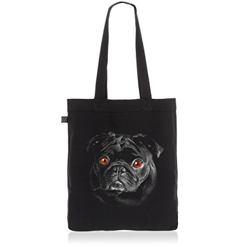 style3 Bronx Biobaumwolle Beutel Jutebeutel Tasche Tote Bag Hundegesicht Mops