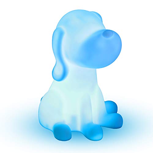 PK Green Erstklassige LED Nachttischlampe Kinderzimmer Batterie | Nachtlampe Kinder Baby | Sensorisches Spielzeug Kind Hund, Höhe 20cm | Tischlampe Nachtlicht Stimmungslampe Schlafzimmer Farbwechsel